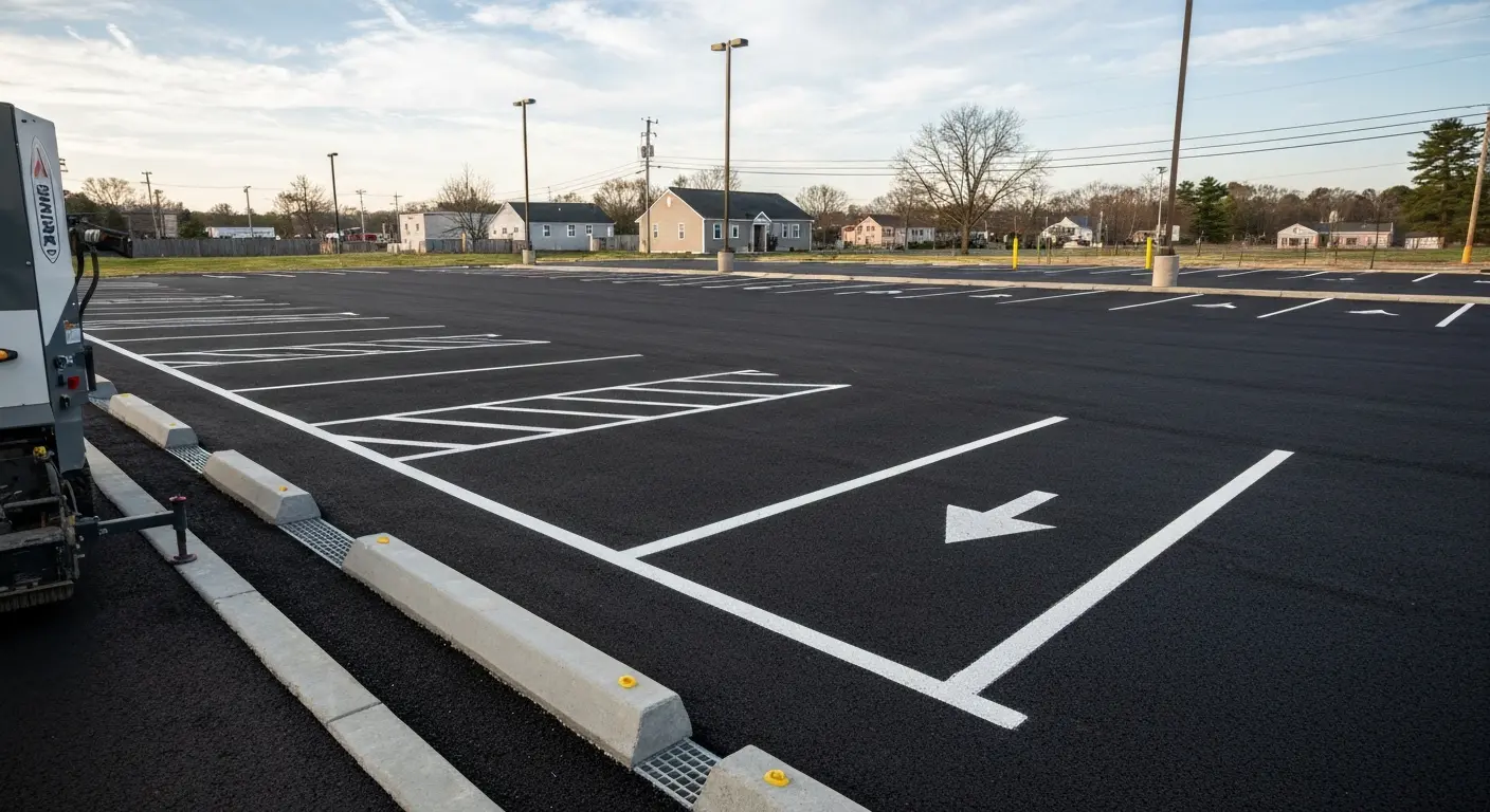 Commercial parking lot paving