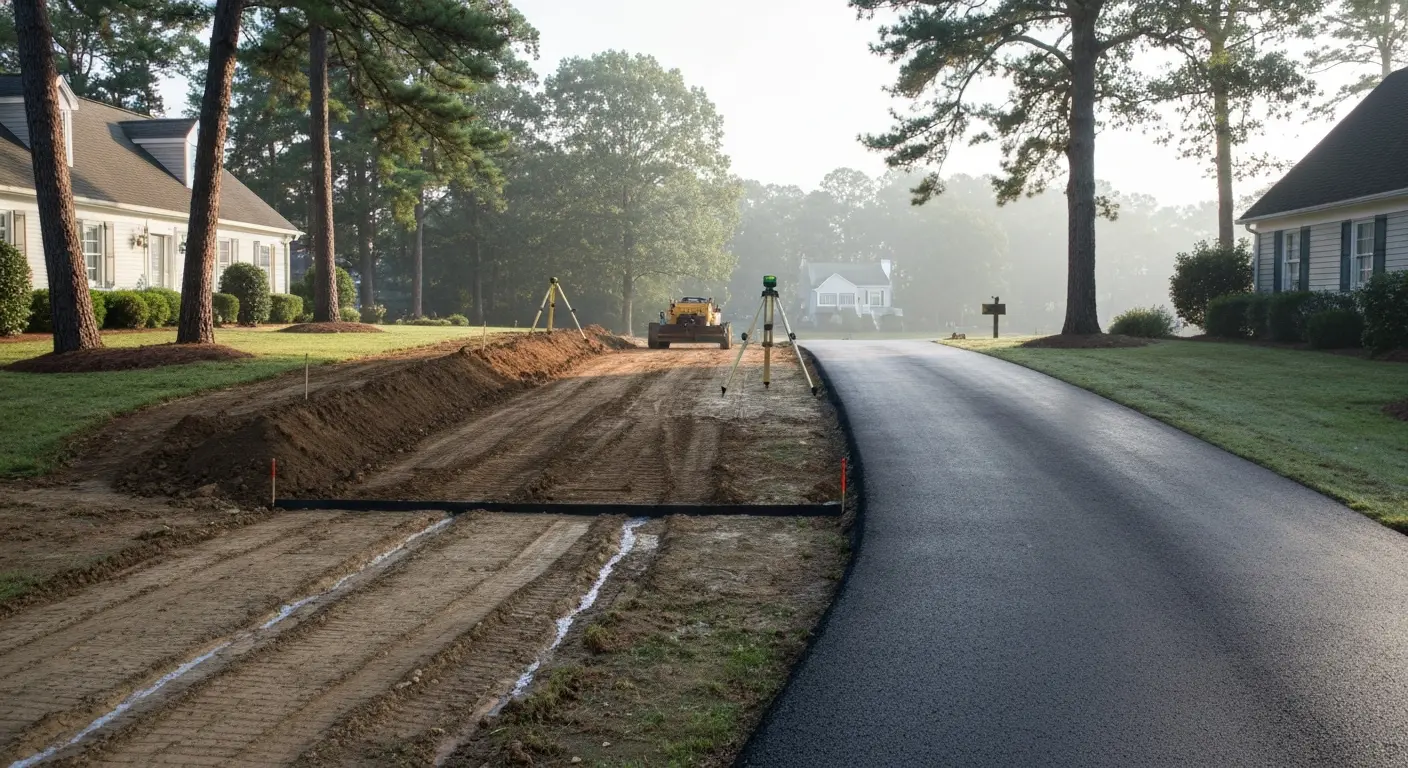 Driveway grading and preparation in Ocean Pines