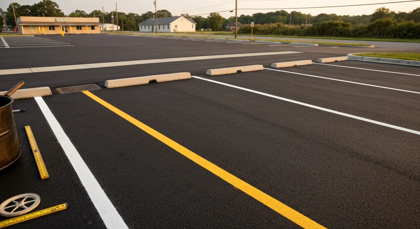 Commercial parking lot paving