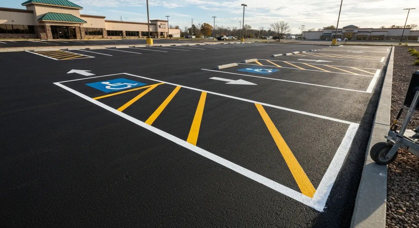 Commercial parking lot paving