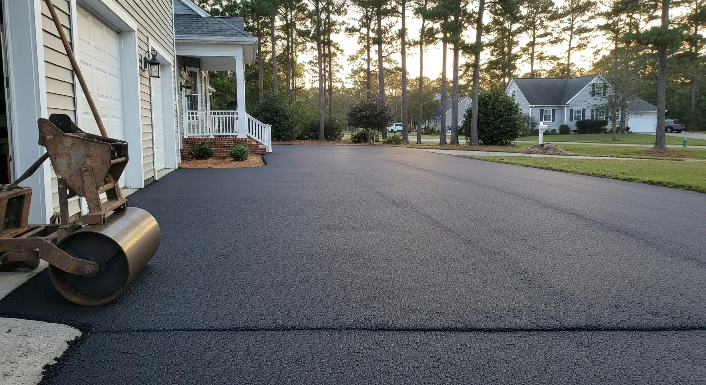 Hotmix asphalt driveway installation
