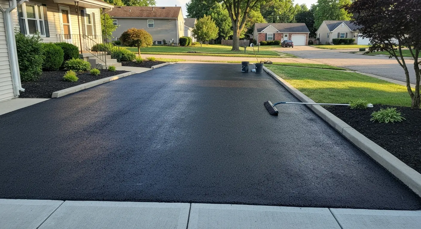 Seal coated driveway