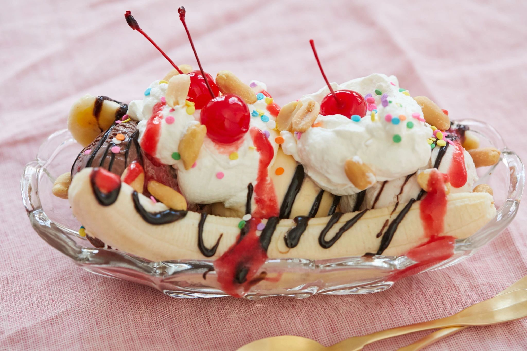Banana split sundae from GB Gelato