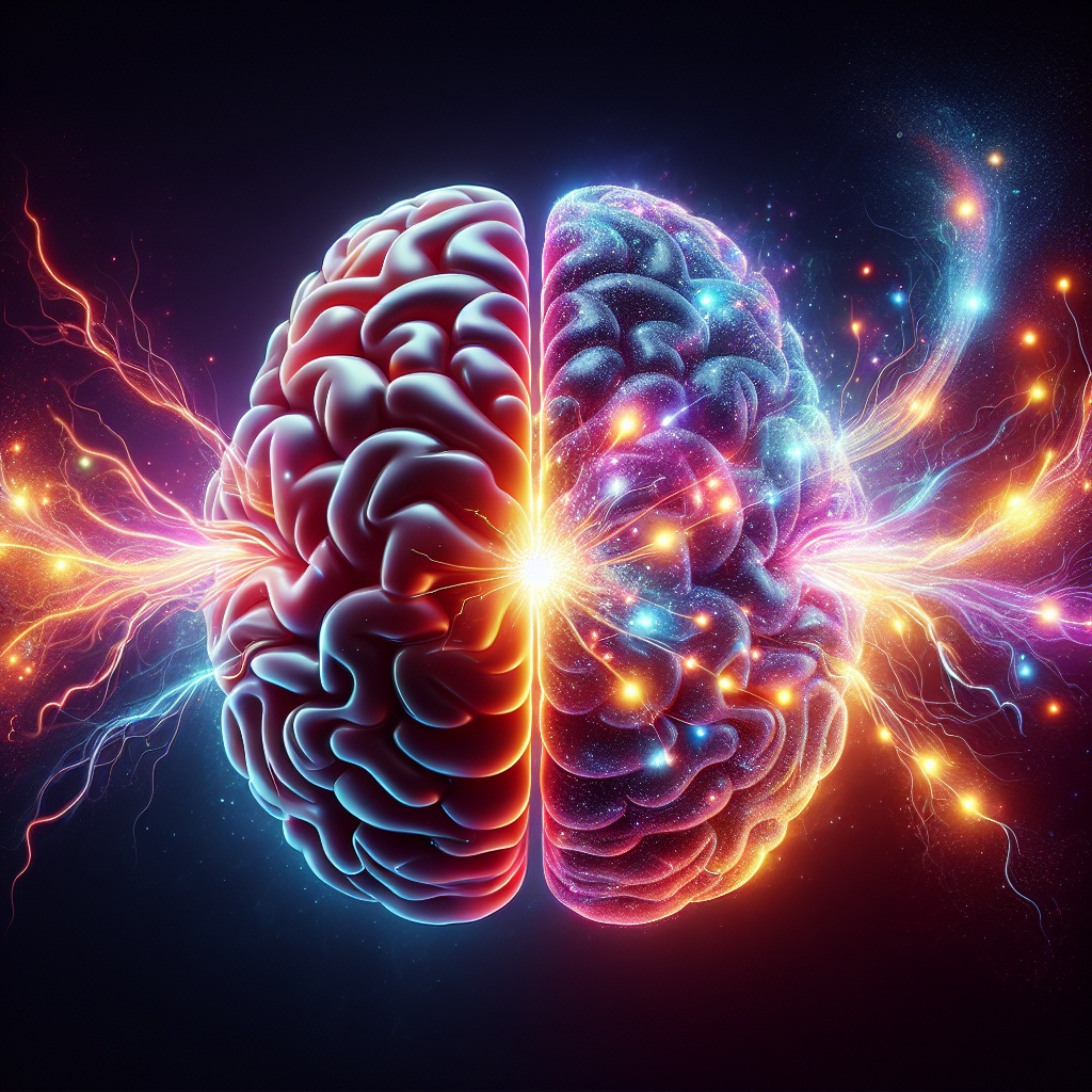 A glowing brain held in an open hand