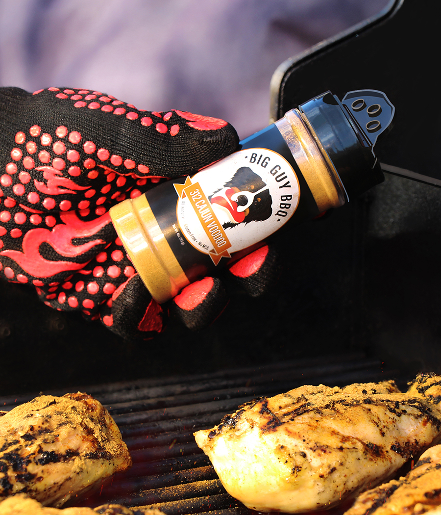 Perfectly seasoned steak on cutting board