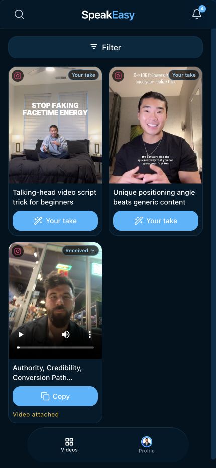 SpeakEasy: your videos