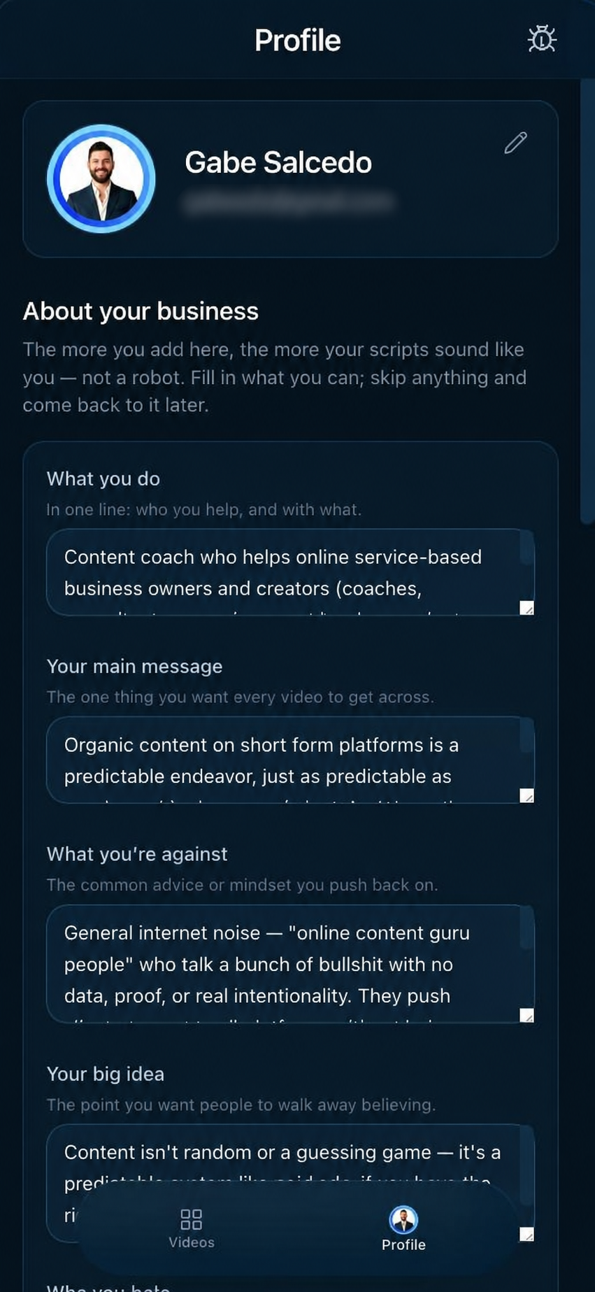 SpeakEasy: your profile