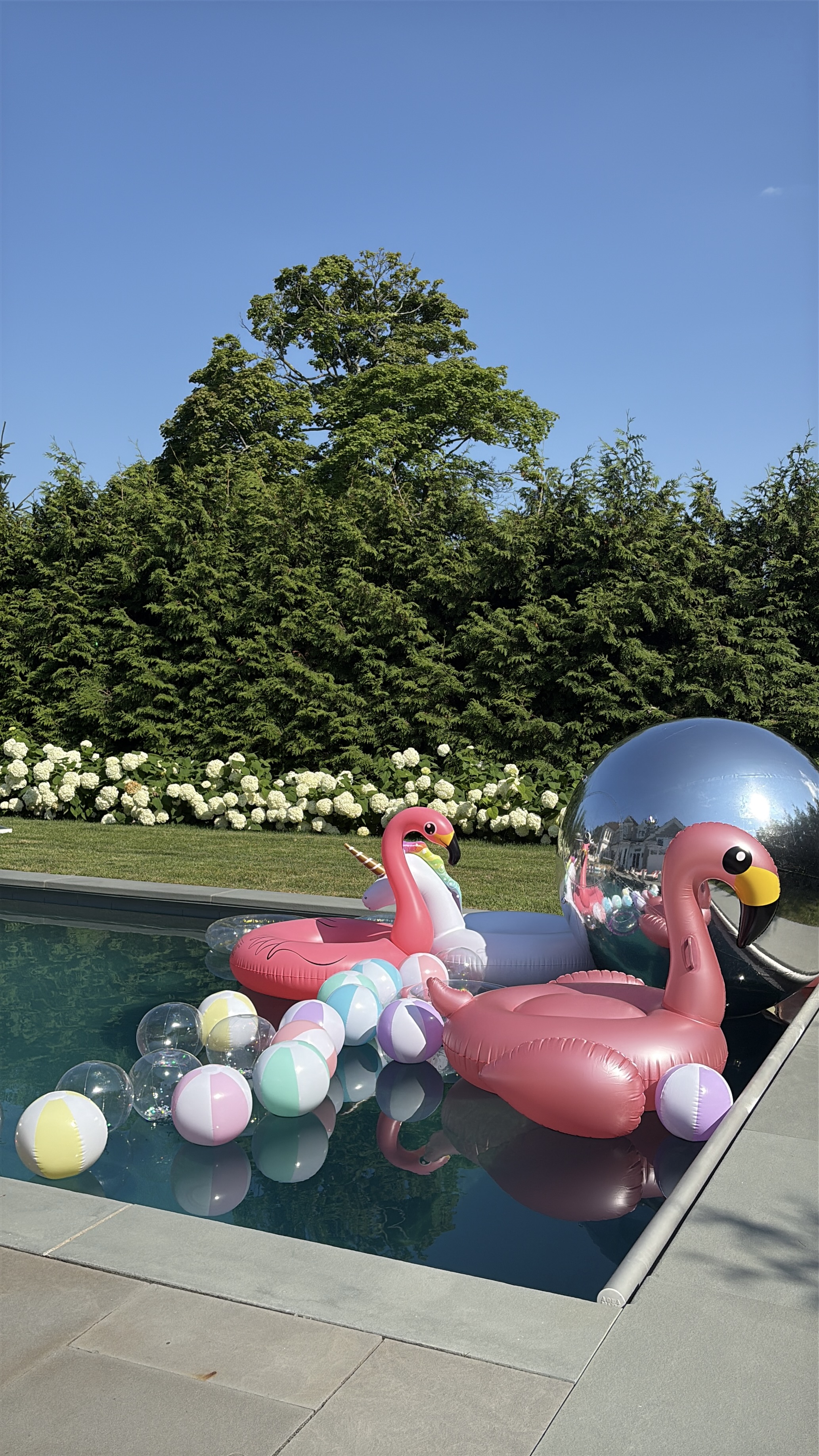 Disco ball over pool