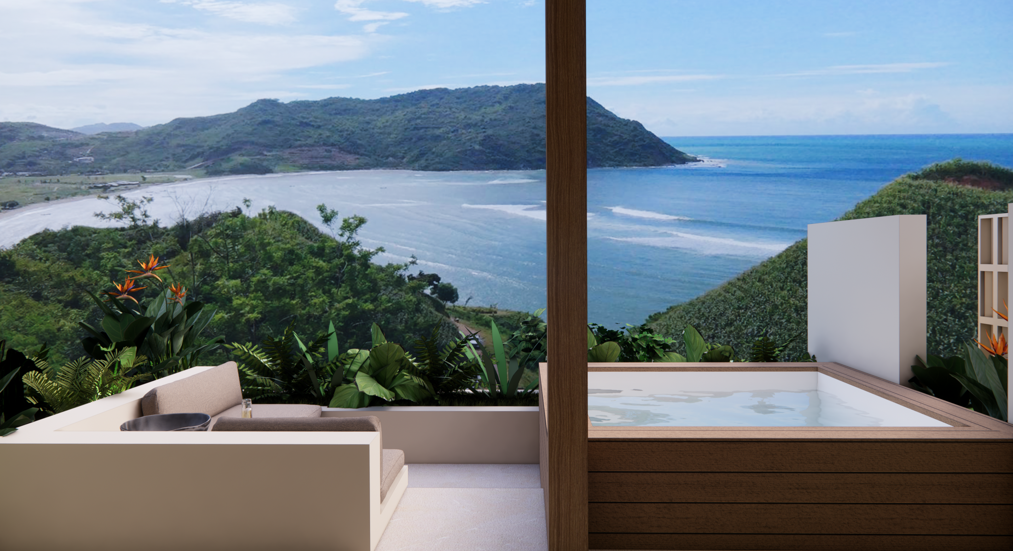 Villa premium frente al mar en Lombok