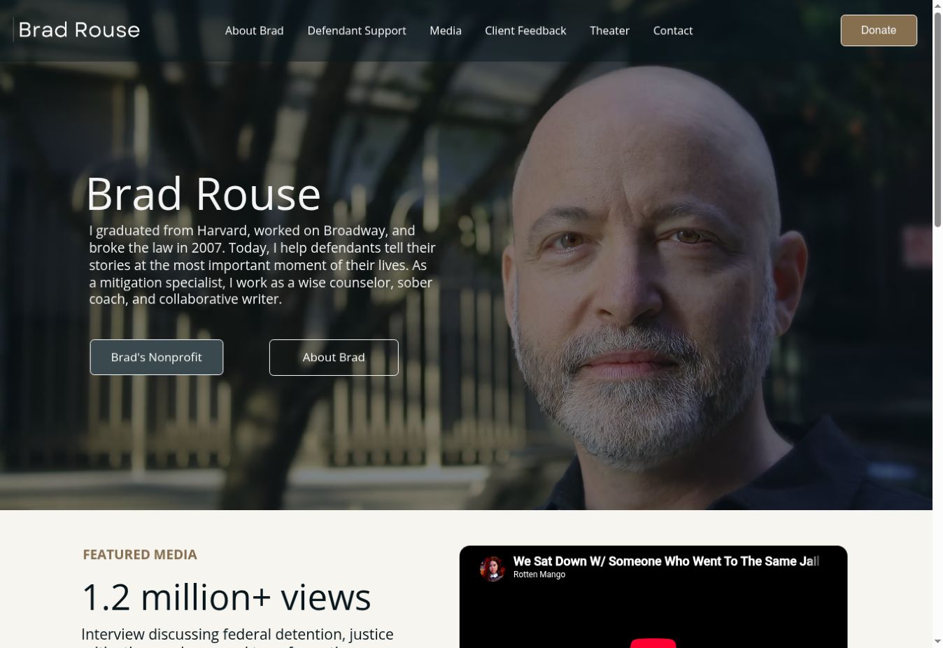 Screenshot of the Brad Rouse website