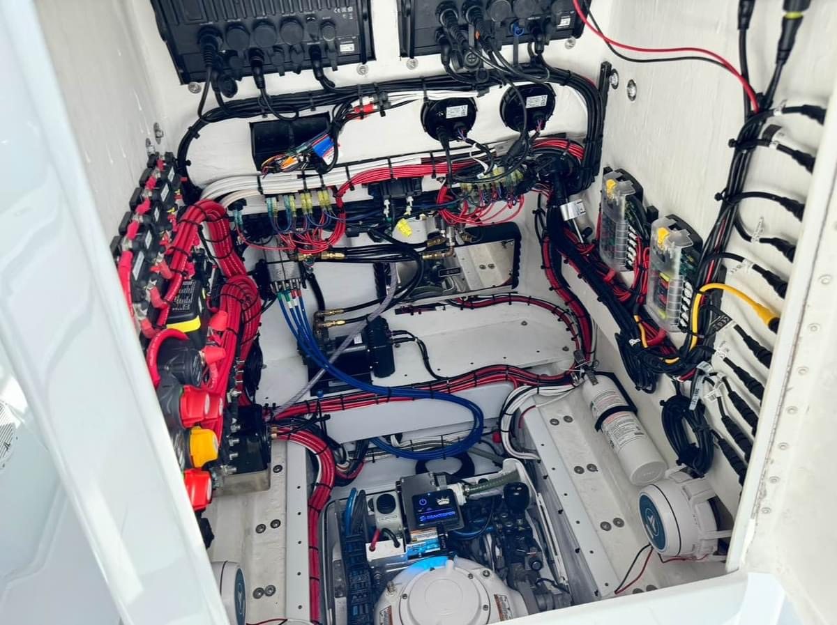 Completed ZipStik engine room wiring installation