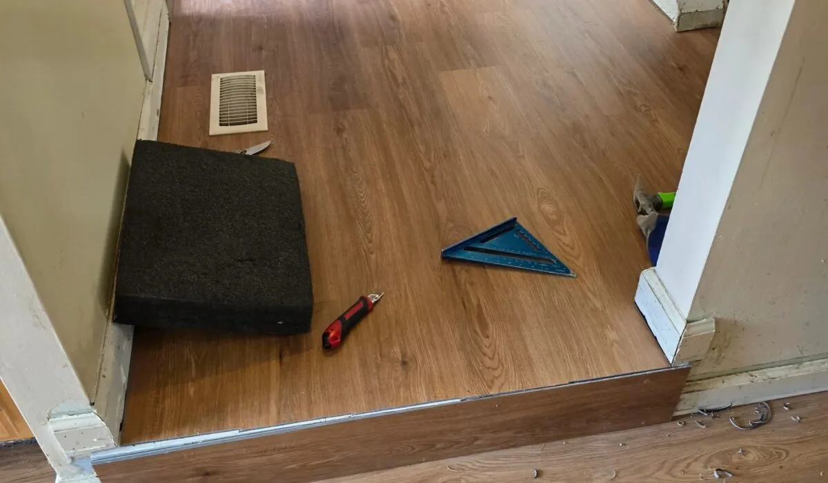 Hardwood flooring installation projects in Centreville VA showcasing various designs and finishes.
