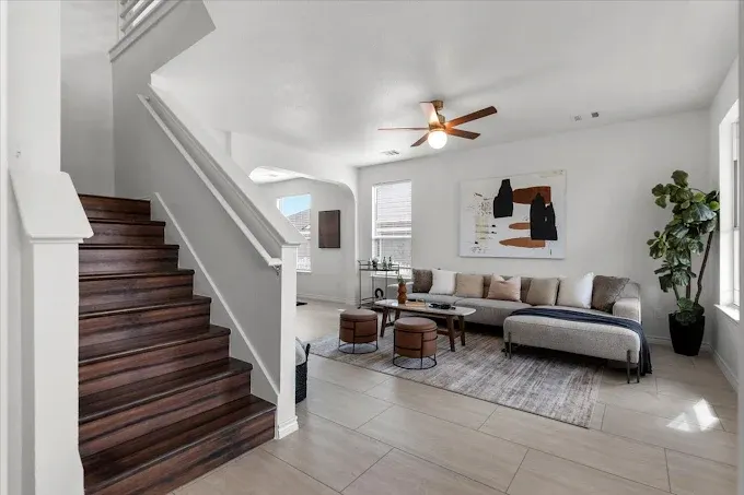 Completed home remodeling in Austin TX showcasing modern design, open spaces, and stylish finishes.
