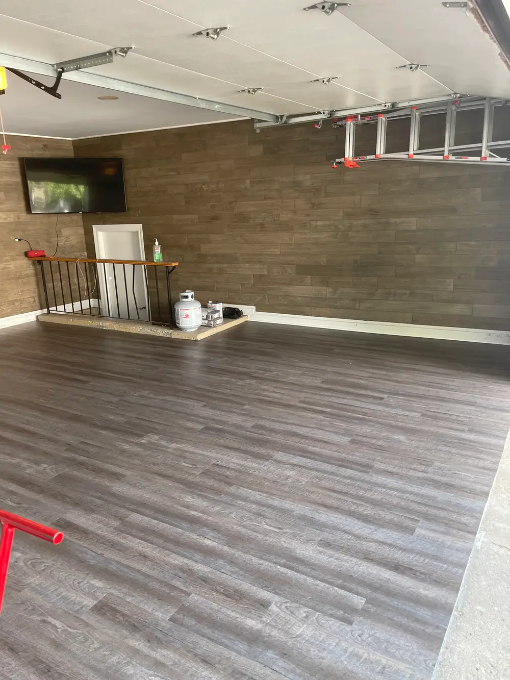 Flooring installation in a modern home interior in Addison, IL.