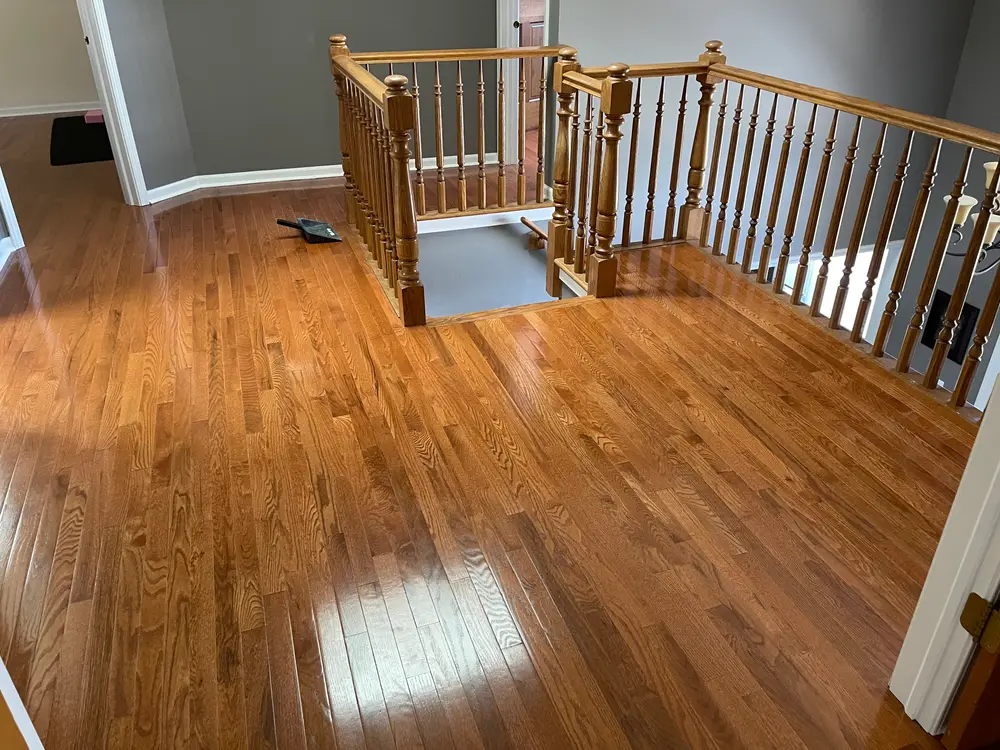 Flooring installation in a modern living room in Joliet, IL.