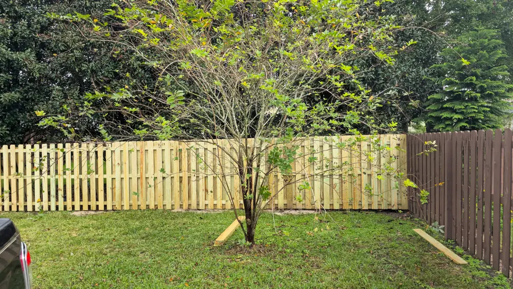 Fence Repair projects in St. Augustine FL showcasing various styles and materials for residential properties