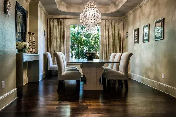 Hardwood Floor Threshold Installation project in Naples FL with tools and materials displayed