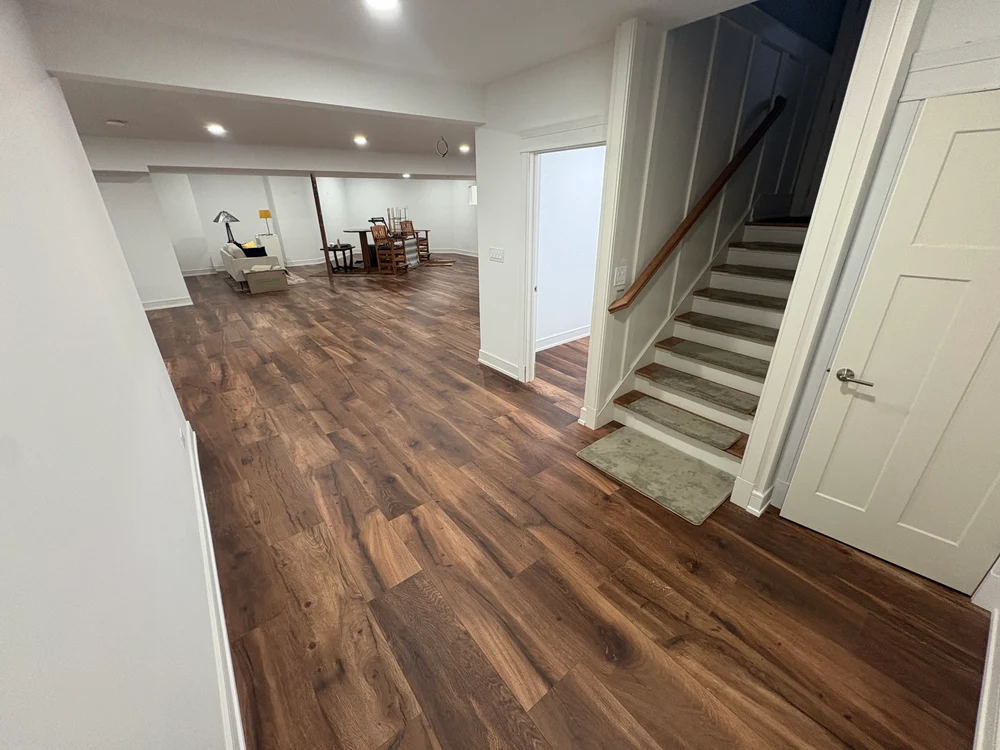 Stair Nose Installation projects in Darien IL showcasing various styles and finishes.