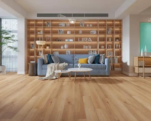 Elegant living room in Darien IL featuring polished hardwood floors, cozy rugs, and tasteful decor elements.