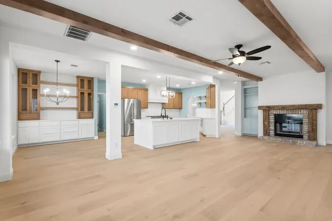 Beautifully remodeled home interior in Austin, TX showcasing modern design and elegant finishes without people.