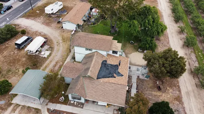Recently installed ridge vent on a residential asphalt roof in Modesto CA with detailed craftsmanship and seamless integration