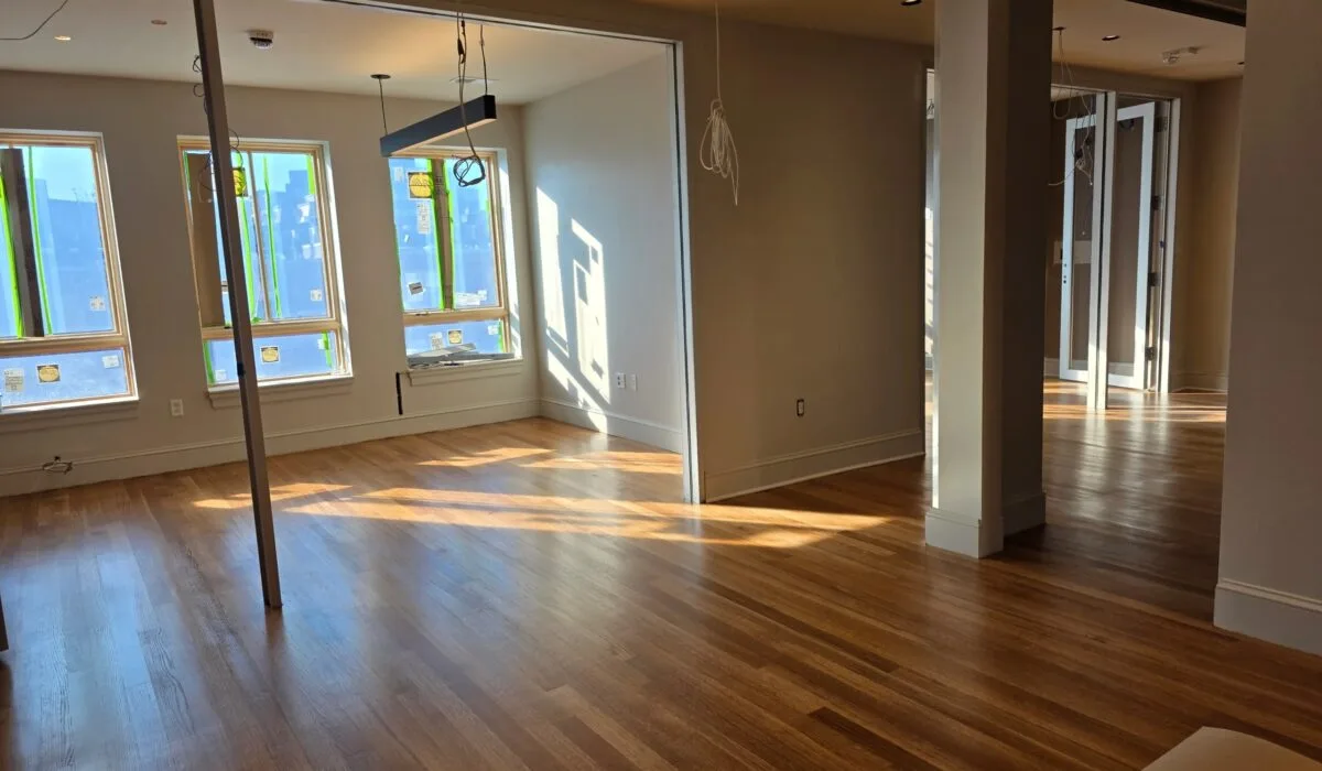 Flooring installation in a modern home in Lansdowne, VA.
