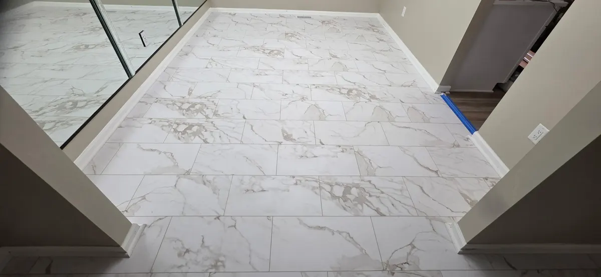 Flooring installation in a modern home setting in Lisle, IL.