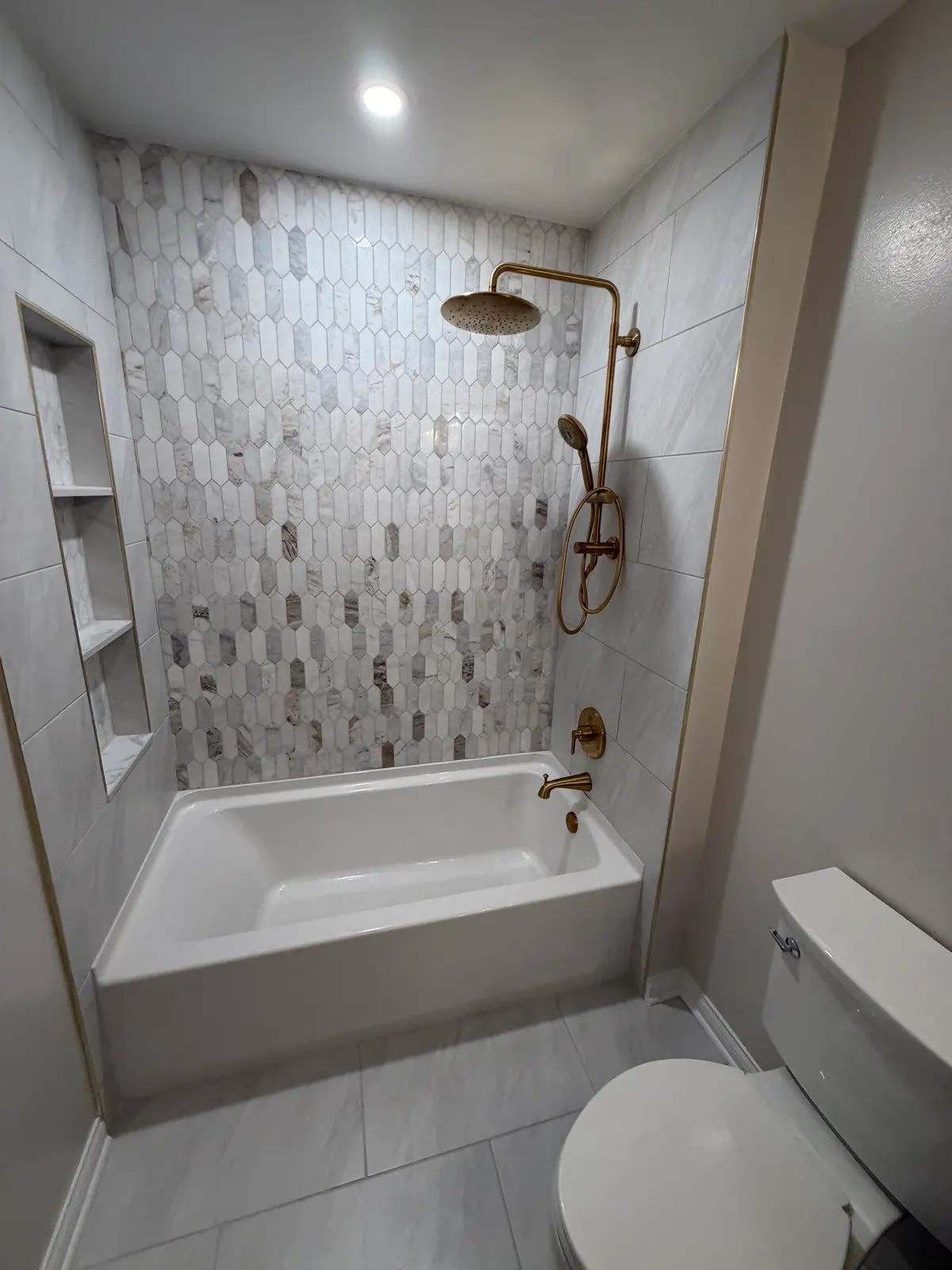 Luxury vinyl tile flooring installation in a spacious Darien IL living room with warm wood tones and stylish decor.