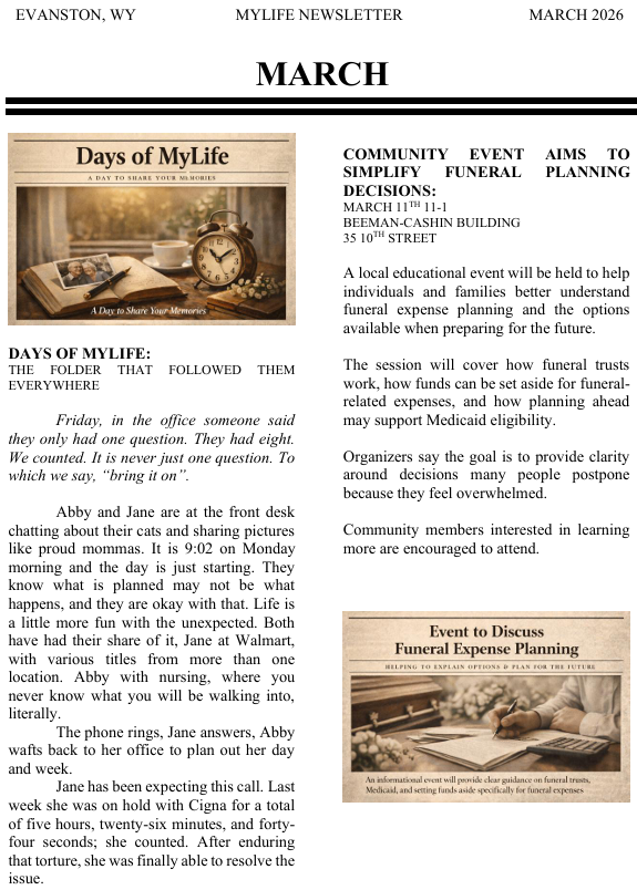 March Newsletter Front Page