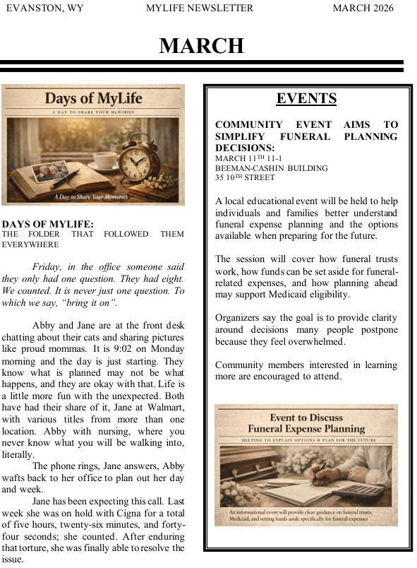 March Newsletter Front Page