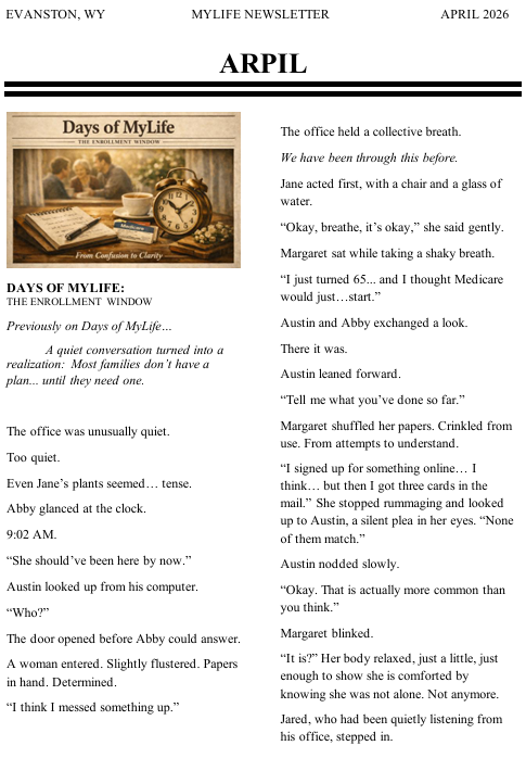 April Newsletter Front Page