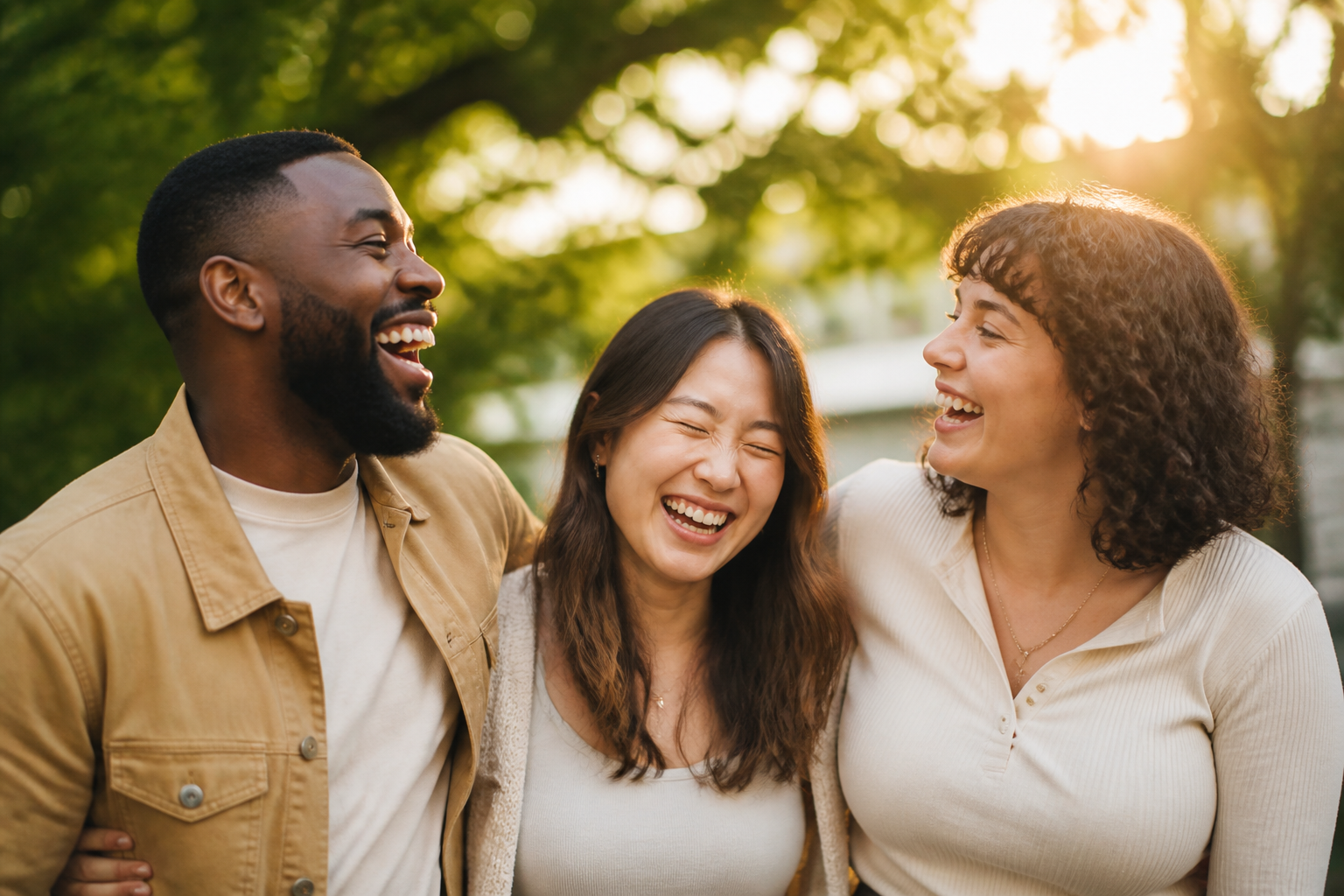 Couple smiling together