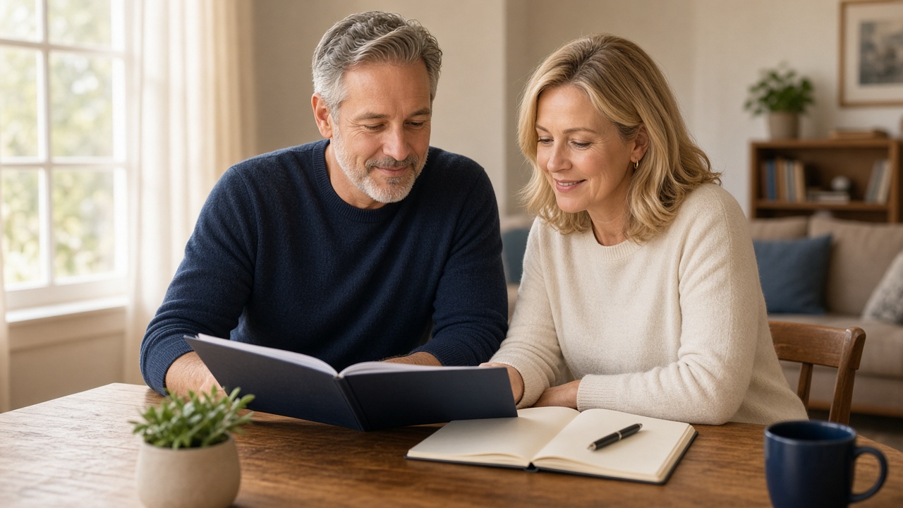 Couple reviewing a financial plan together