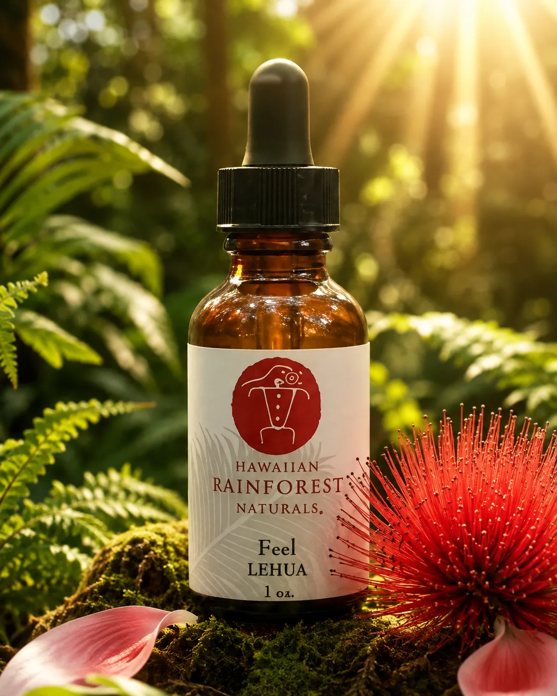 Lehua Feel Flower Essence bottle — Hawaiian Rainforest Naturals