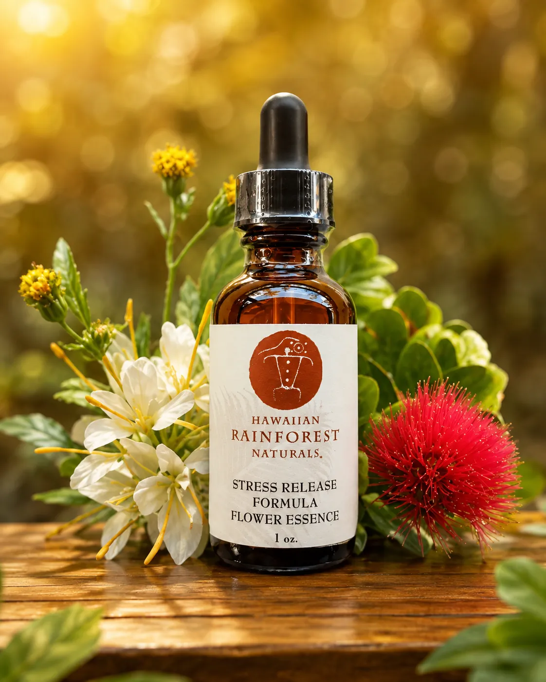 Stress Release Formula Flower Essence bottle — Hawaiian Rainforest Naturals