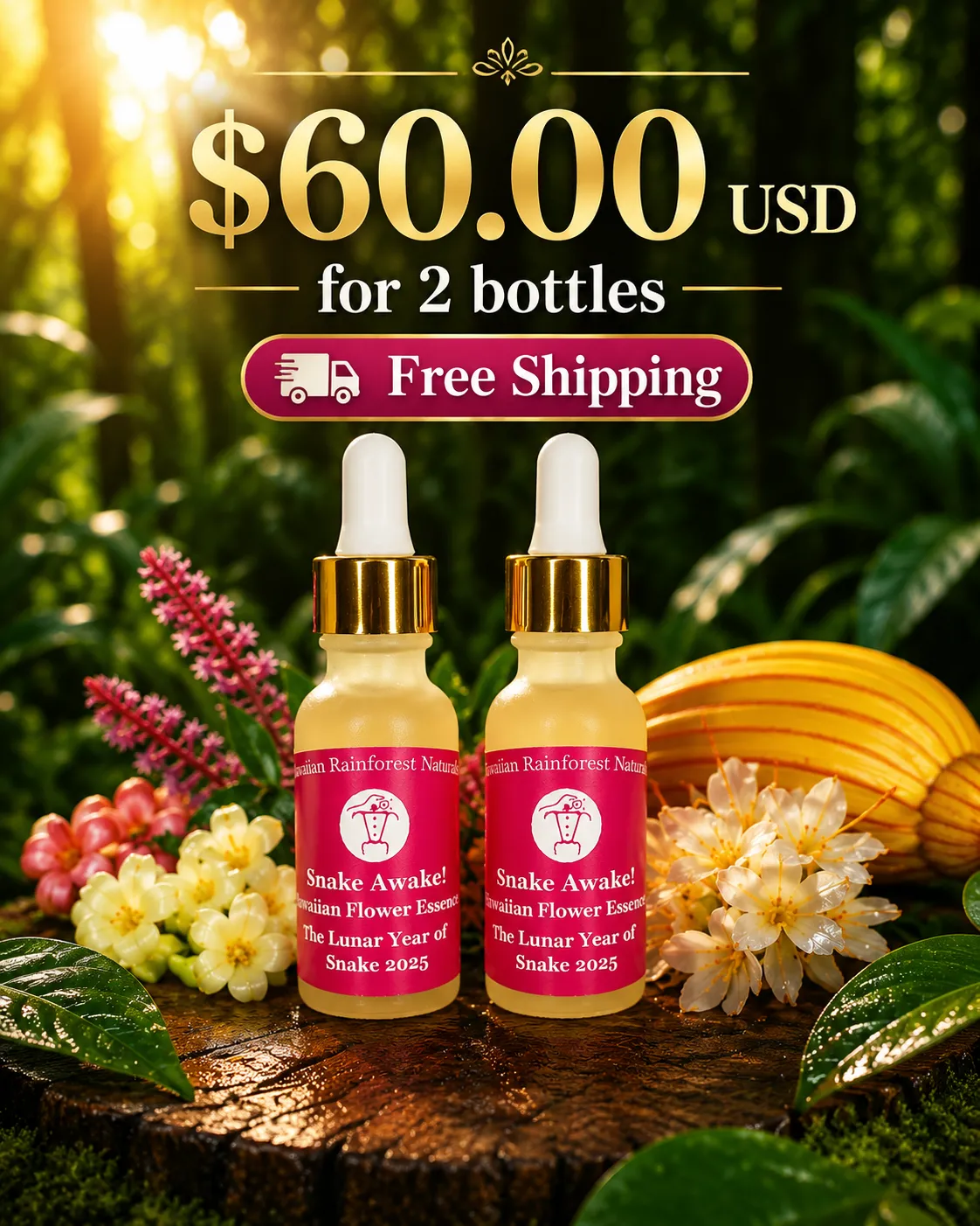 Snake Awake Formula bottle — Hawaiian Rainforest Naturals