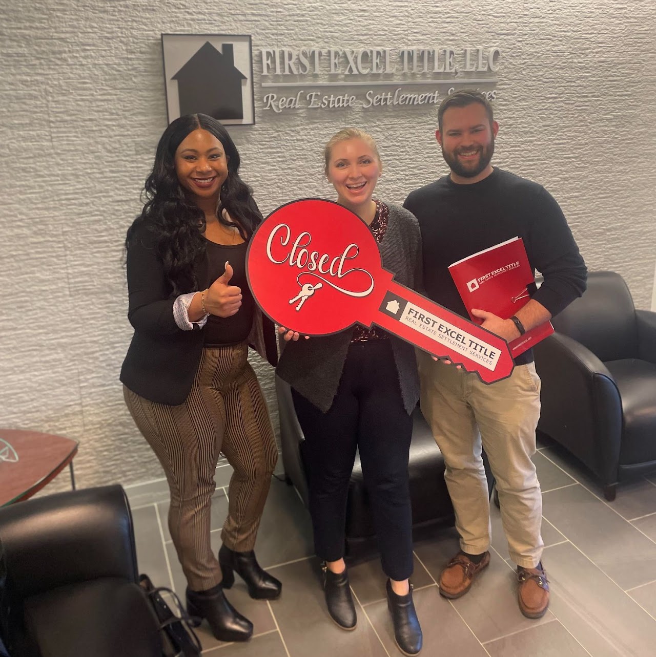 Happy buyer at closing
