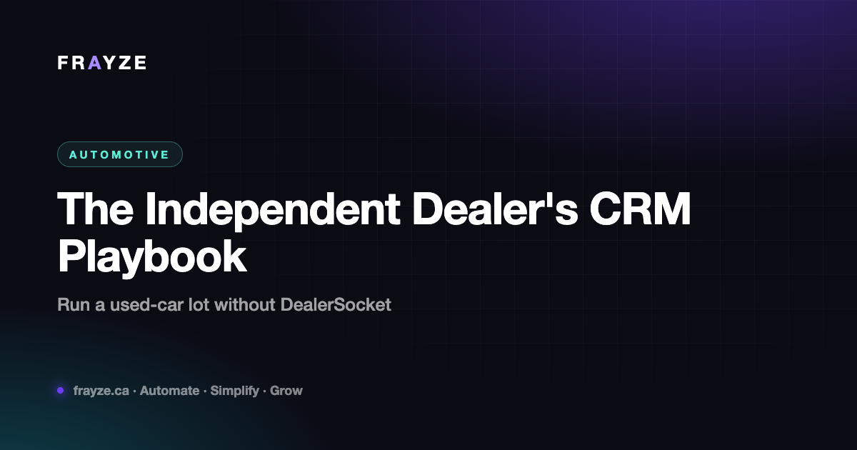 The Independent Dealer's CRM Playbook: Run a Used-Car Lot Without DealerSocket