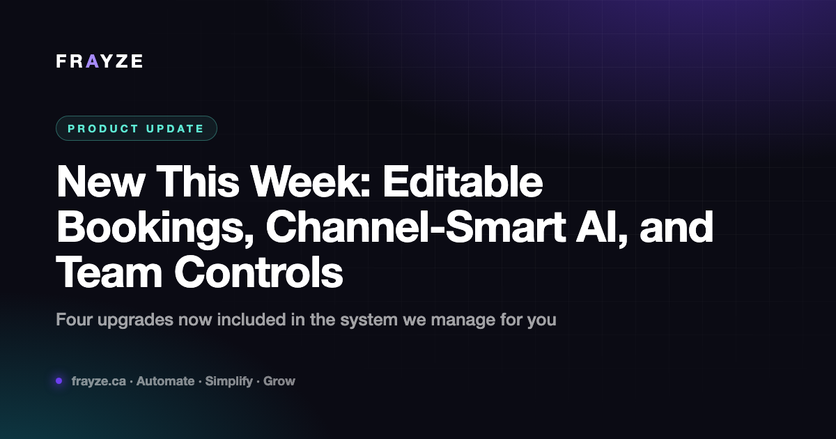 New This Week: Editable Bookings, Channel-Smart AI, and Team Controls