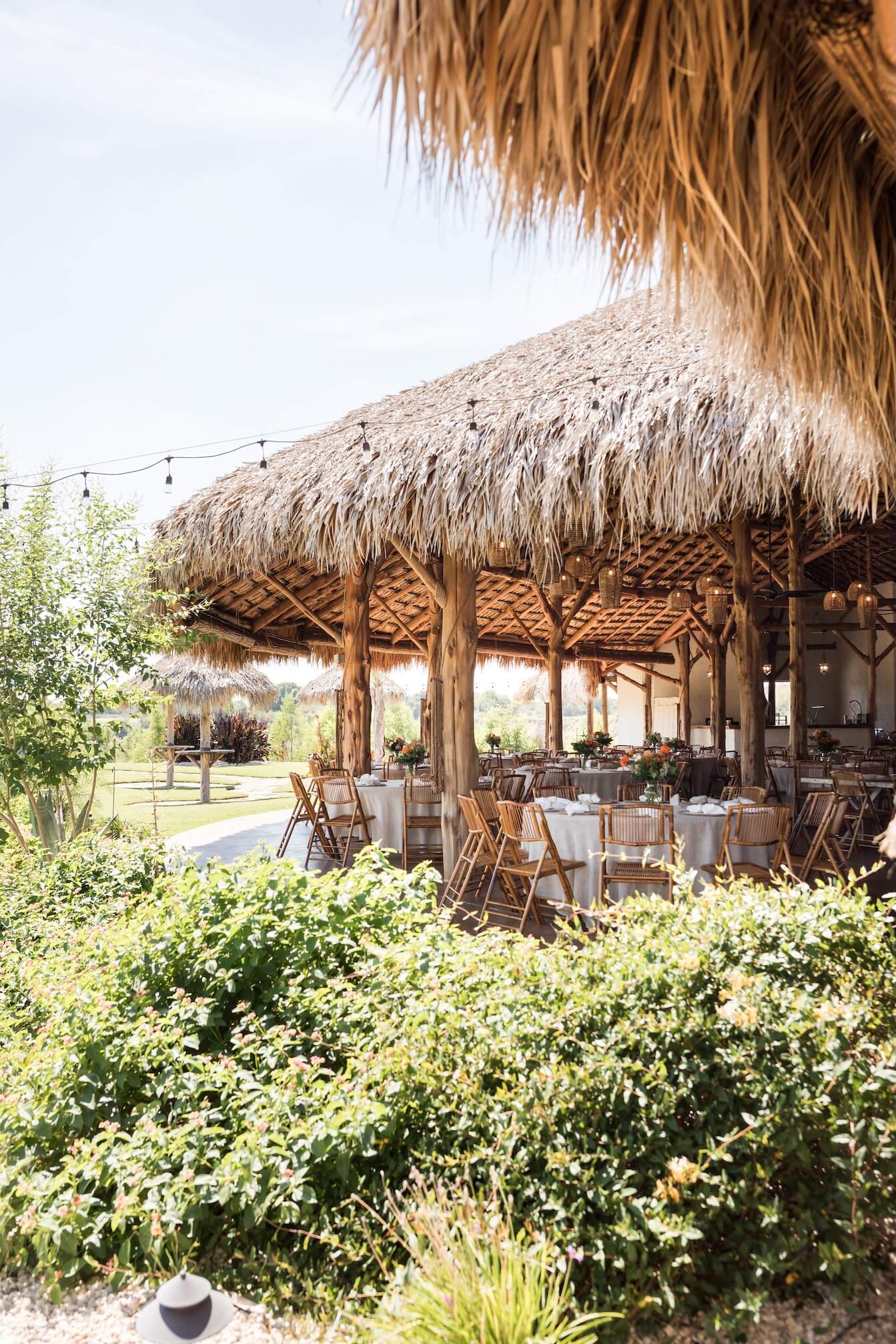 Palapa reception at Three Bells Mission