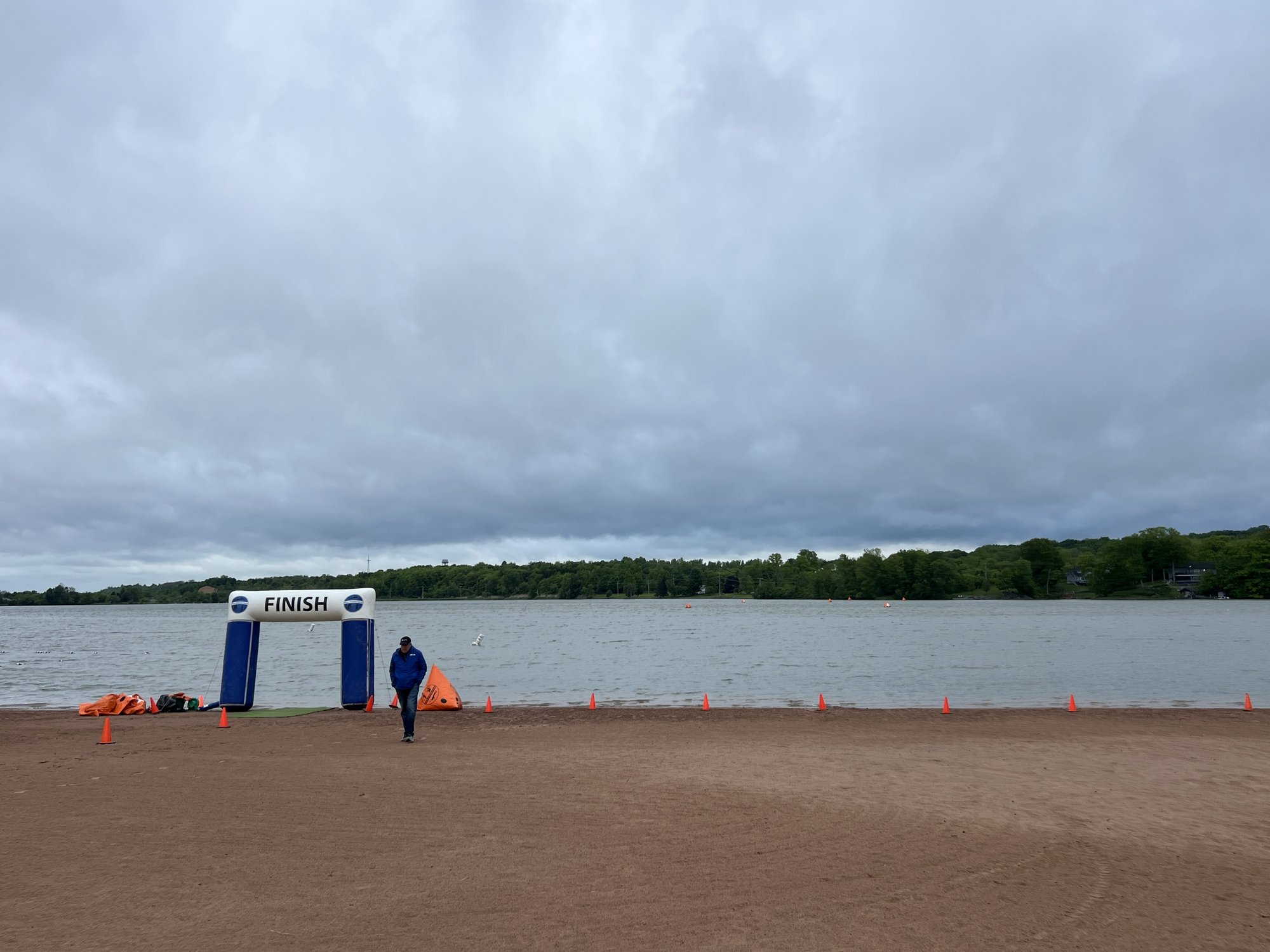 Athletes prepping in the transition area on race morning at OnondagaMan. Athletes prepping in the transition area on race morning at OnondagaMan.