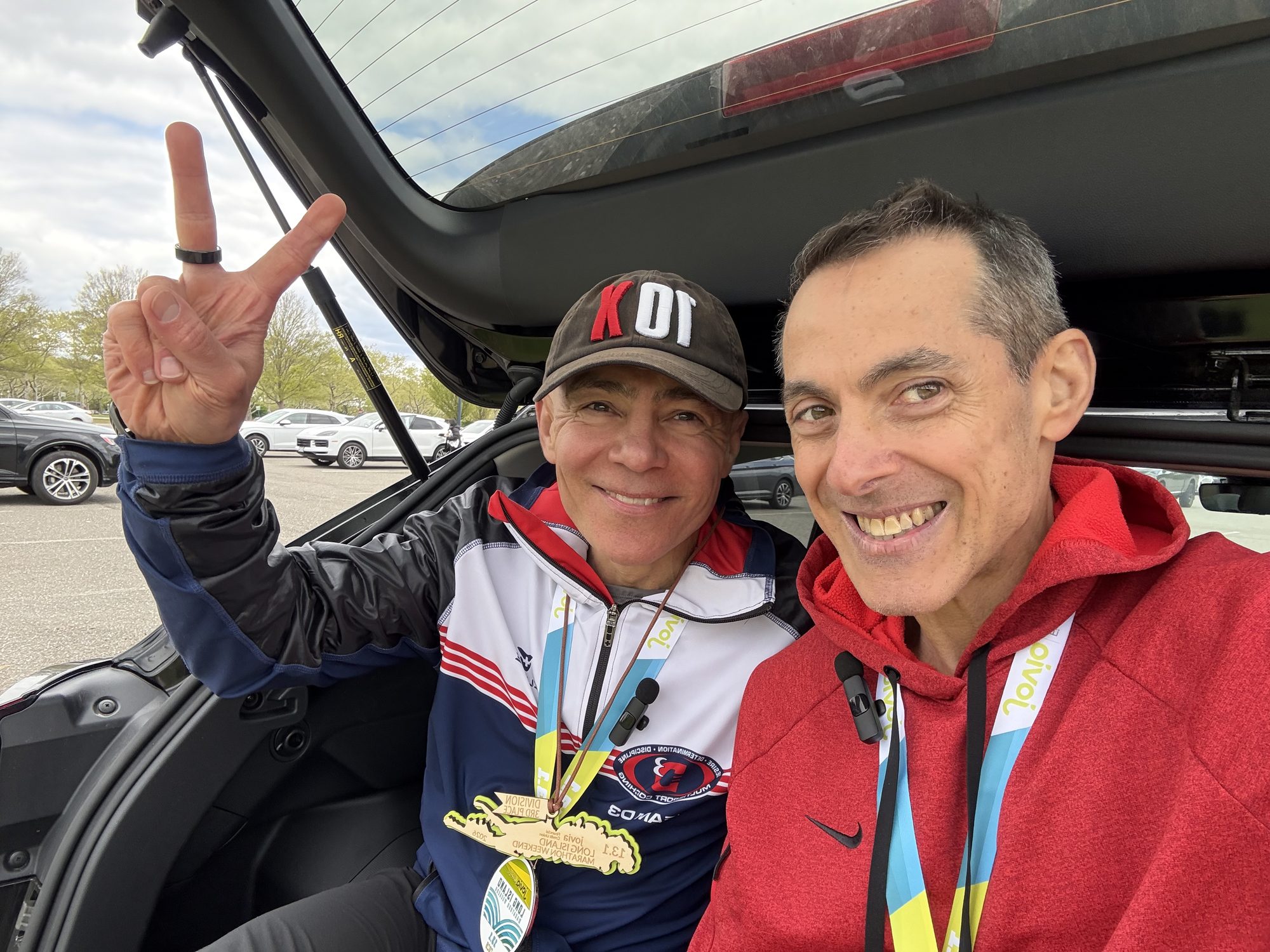 Igor and Howie after finishing the Long Island Half Marathon.