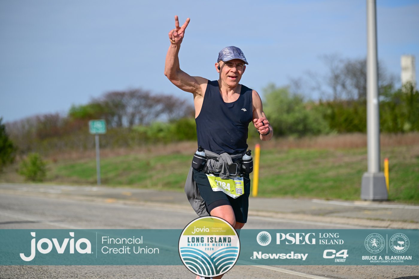 Igor pushing through the mile 10 push at the Long Island Half Marathon.
