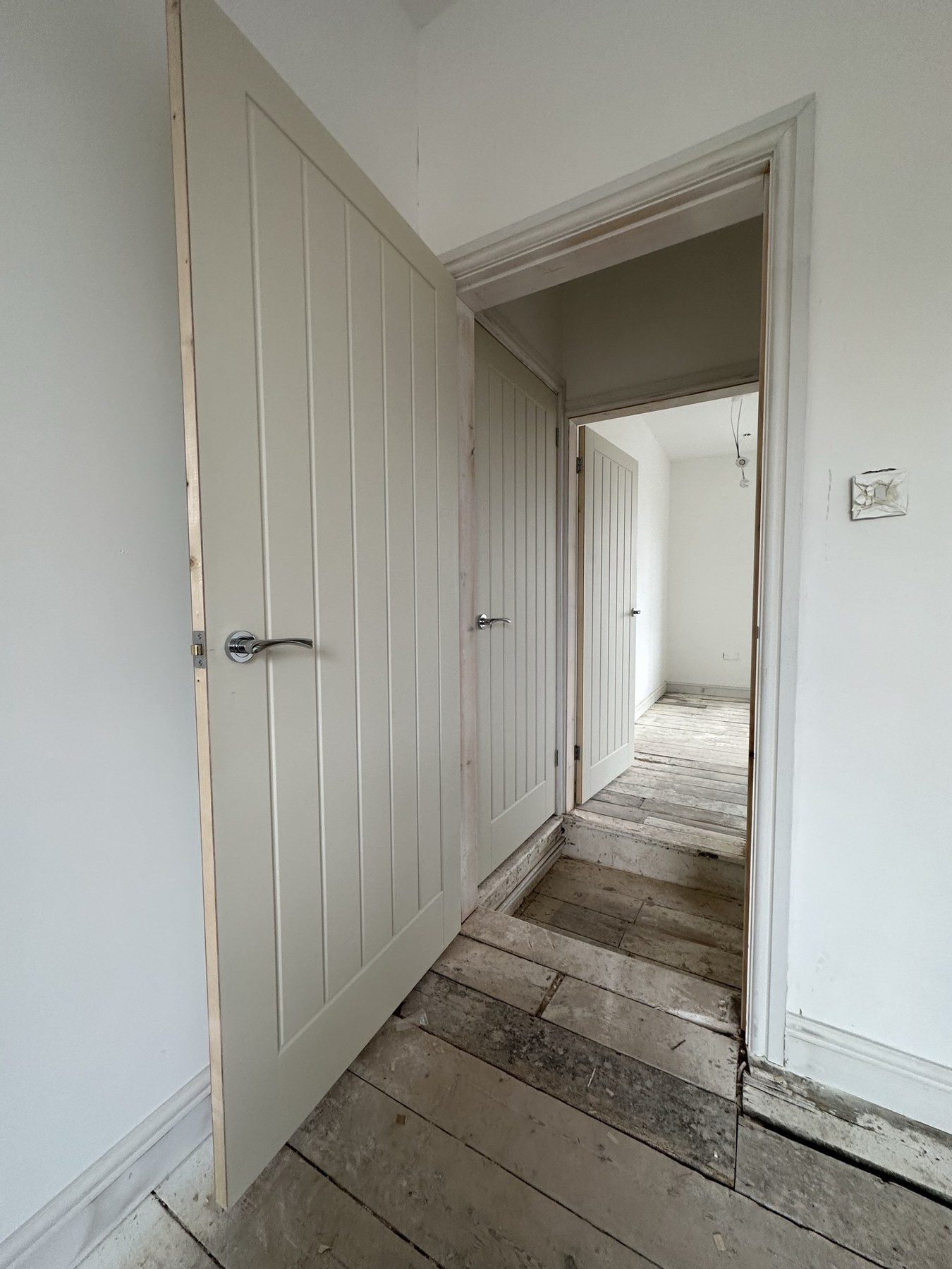 White cottage-style internal doors fitted during a Halesowen refurbishment