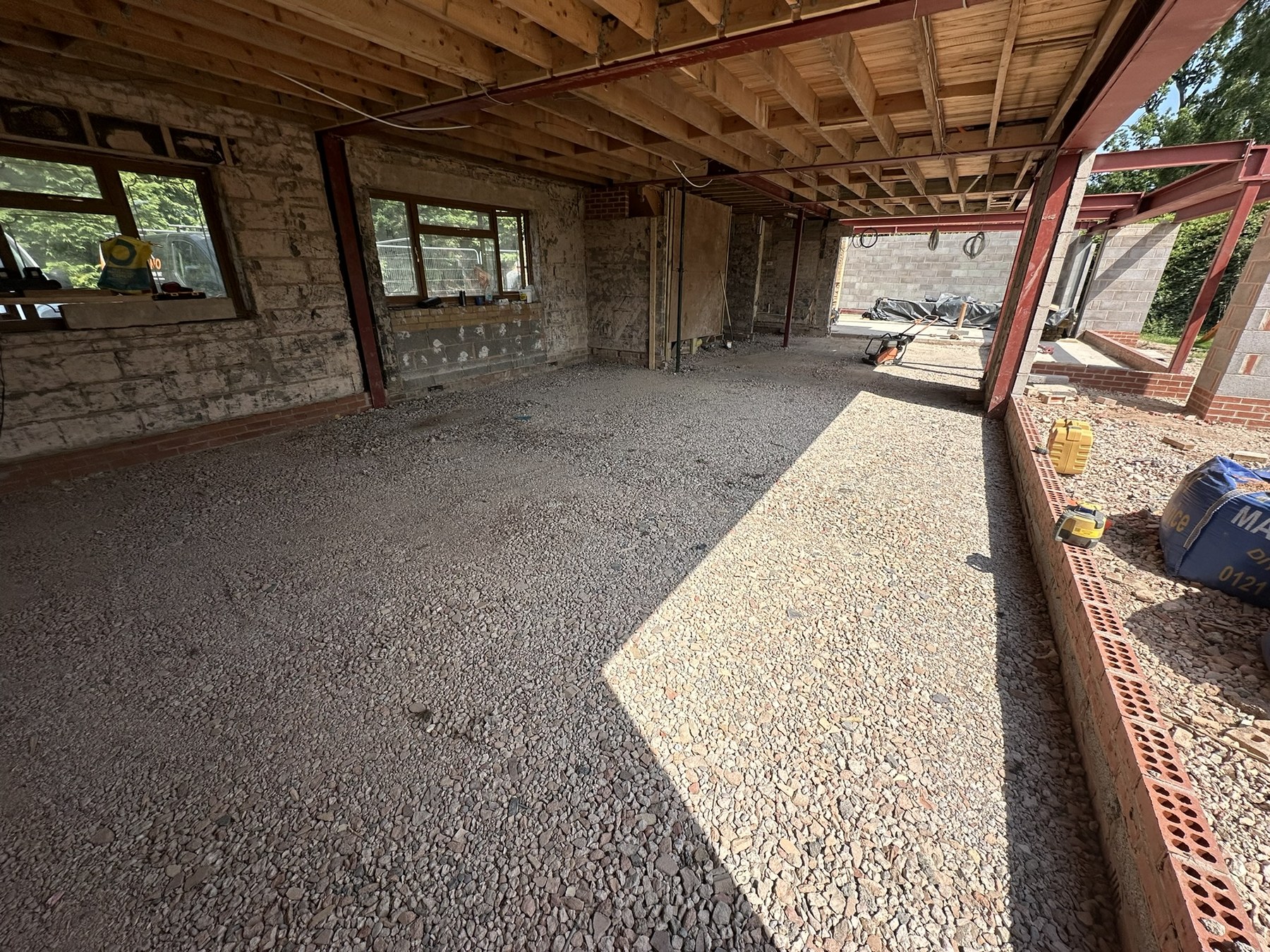 Compacted oversite prepared inside the Solihull Road extension