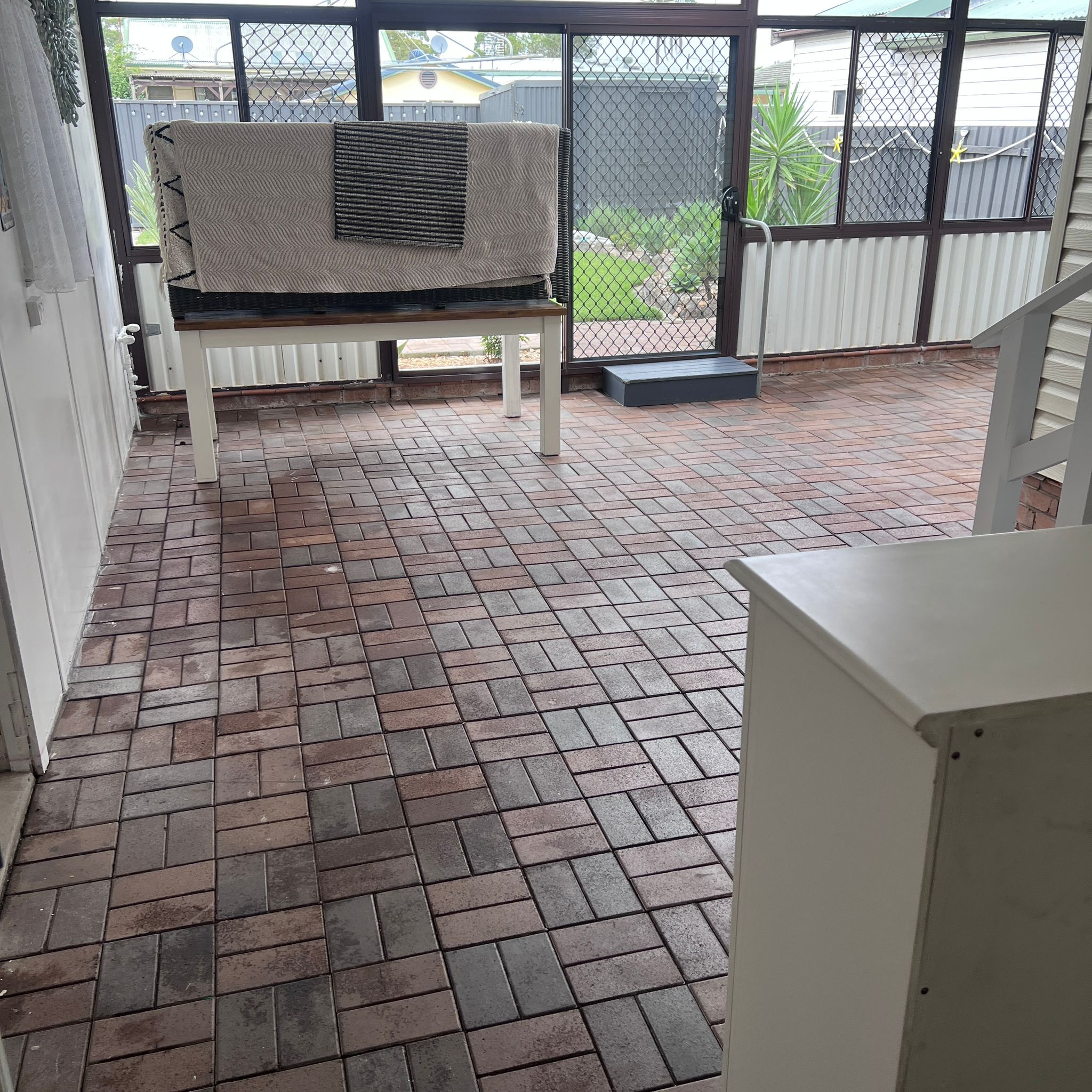 Woy Woy flood damaged patio