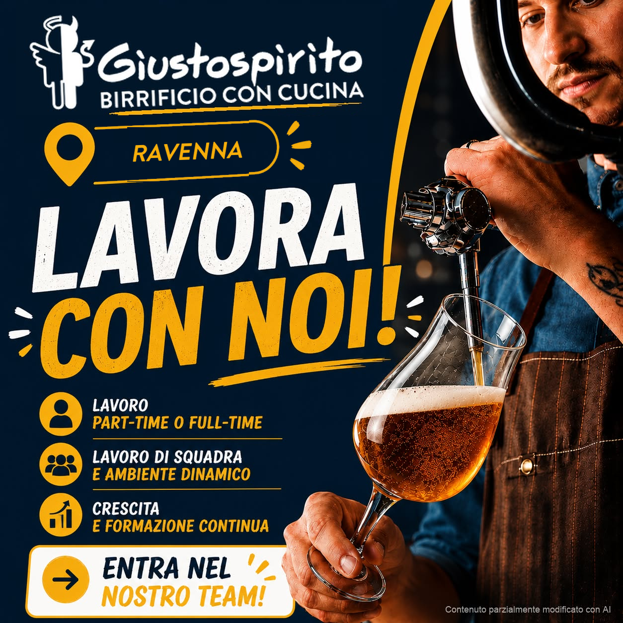 Giustospirito Ravenna - Lavora con noi: selezioniamo personale di sala, cucina e pizzeria