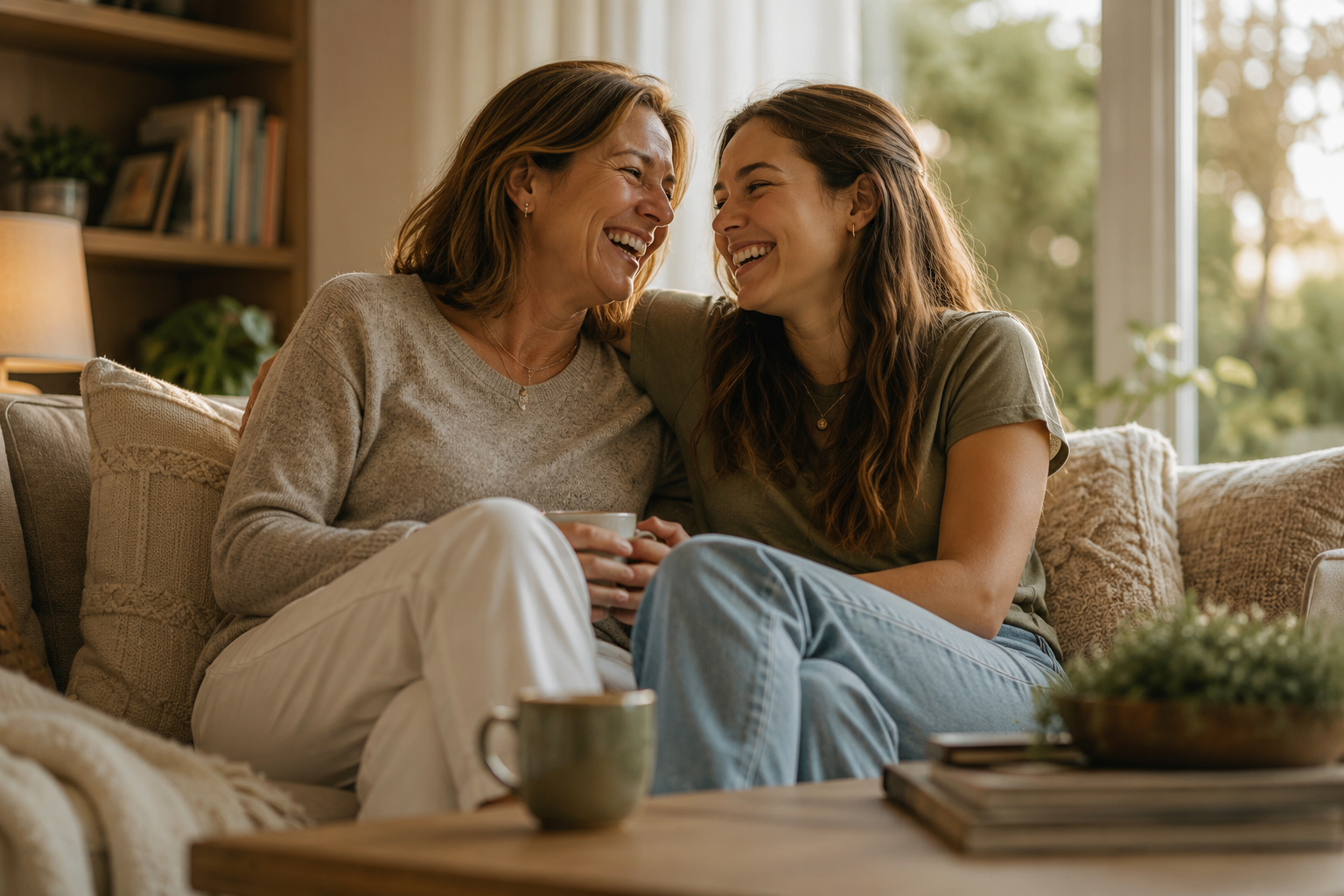 Woman enjoying time with a relative