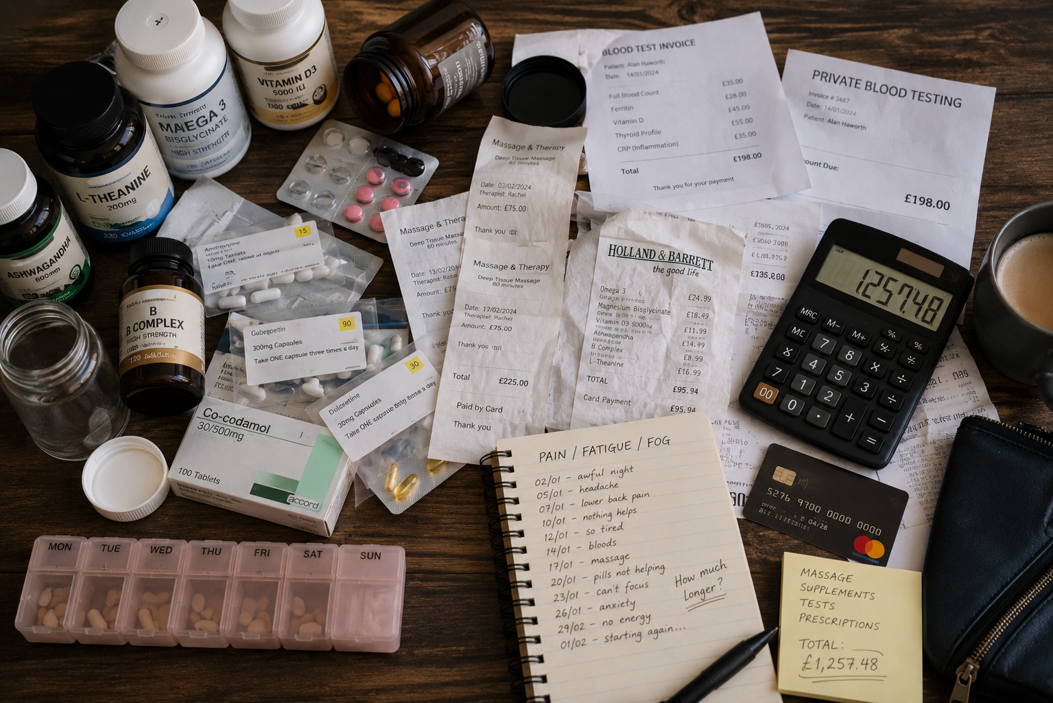 The real cost of managing it — receipts, supplements, months stacking up