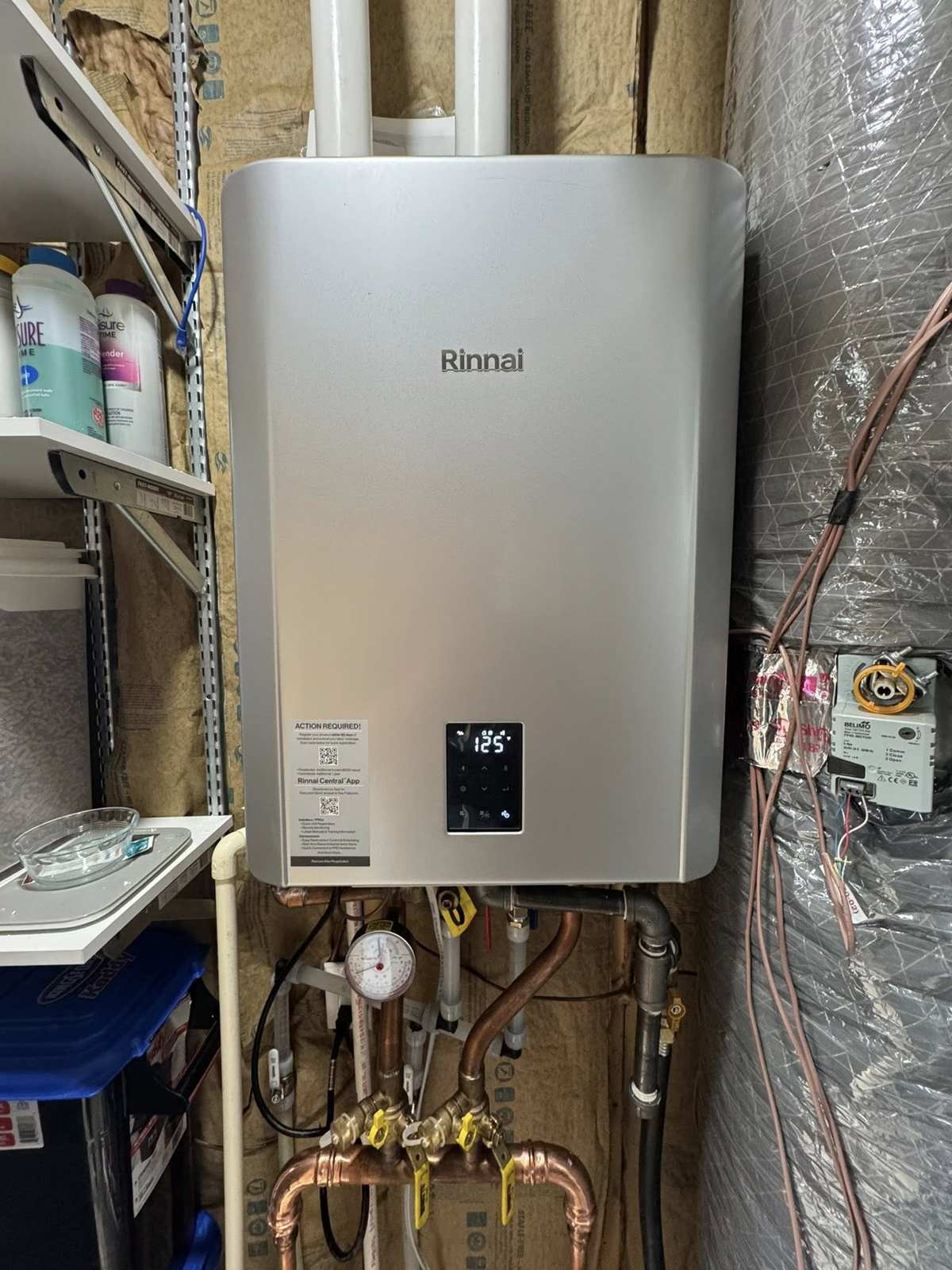 Tankless water heater installed by Salty Dog Plumbing